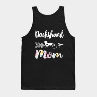 Dachshund Mom Floral Pattern Tank Top